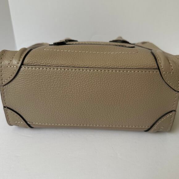 Celine Nano Luggage Handbag in Taupe Grained Leather Authentic - Picture 12 of 14